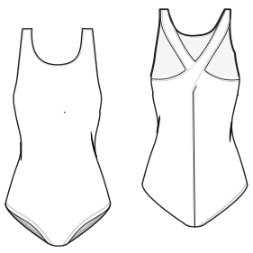 Patron ropa, Fashion sewing pattern, molde confeccion, patronesymoldes.com Competition swimsuit 2942 LADIES Swimsuit